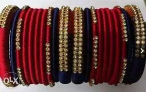 Red And Blue Beaded Bracelets