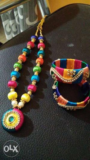 Silk thread chain and bangles