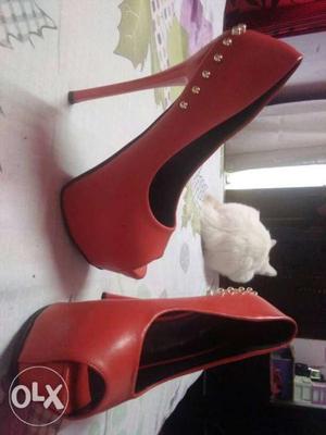 Size36 red colour high heels brand new