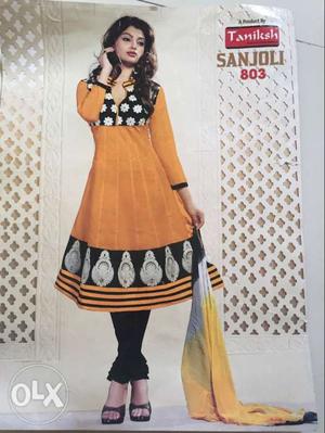 Taniksh semi stiched cotton anatkali suit with