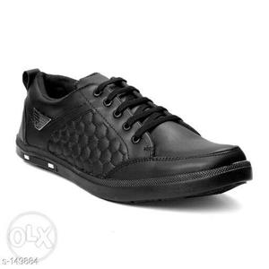 Unpaired Black Leather Shoe