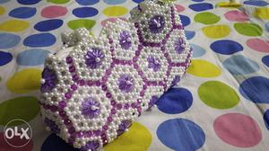 White And Purple Crystal Bag for women