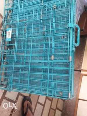 Blue metal pet cage on Sale