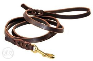 Dog show leash in leather material..