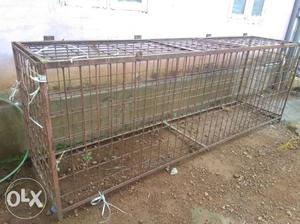 Gray Metal Wire Pet Kennel