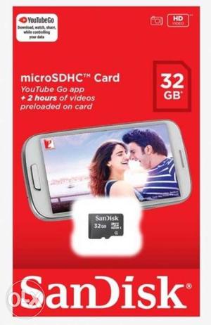 Sandisk 32gb memorey card sealed pack with 5years