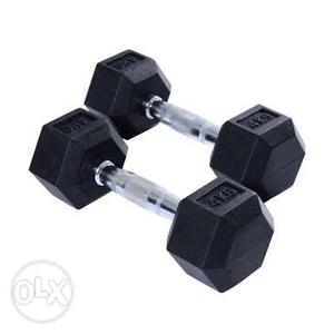 Black And Gray Fixed Weight Dumbbells