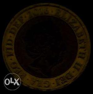 British Pound. 2 pound coin of England