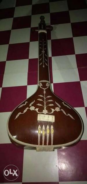 Brown Sitar Stringed Musical Instrumen