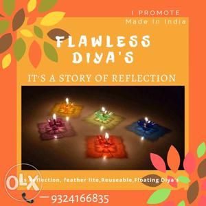Diwali Diyas.! Made In India.! 12 Colorful Diyas