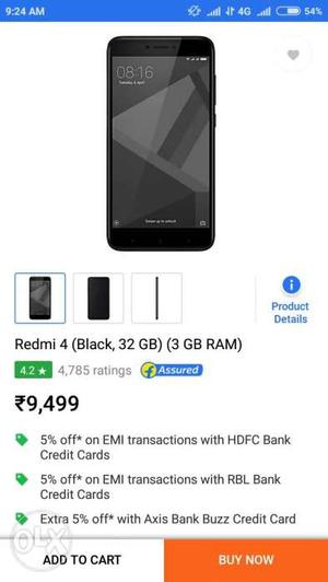 Good condition Redmi 4x 32gb 12months old only