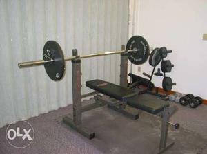 Gym bench with weight's.