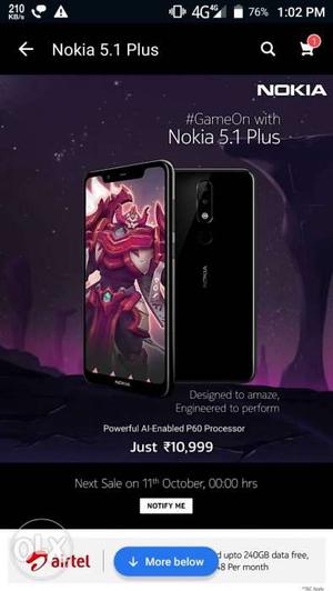 Nokia 5.1 new seal pack If any one need contact me