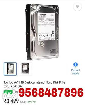 Toshiba 1TB HDD New Condition