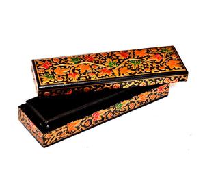 Black Kashmiri Paper Mache Pencil Box Jammu