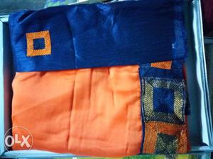 Blue And Orange Crew-neck Shirt