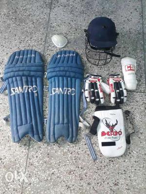 Cricket kit- pads, gloves, helmet, guard etc
