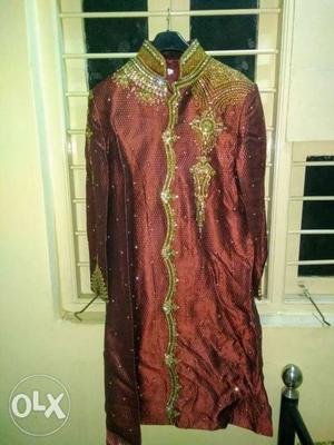 Maroon colored shervani used only one time with