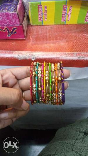 Metal and thread mix Bangles 2*4 and 2*6 sizes