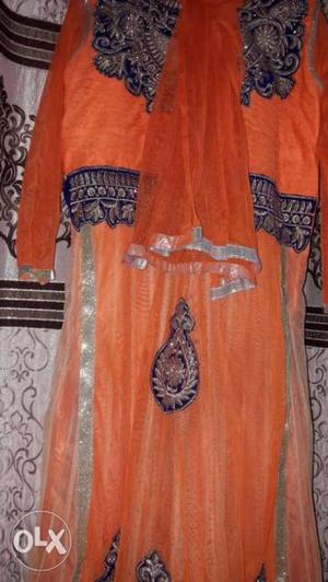 Orange And blue frock suit for sale