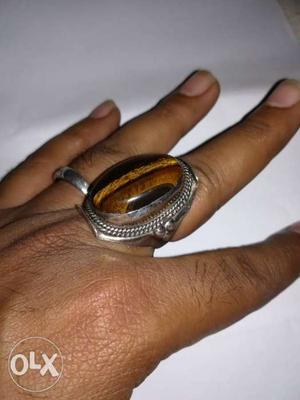 Original Tiger Eye stone in Silver Ring. Imported