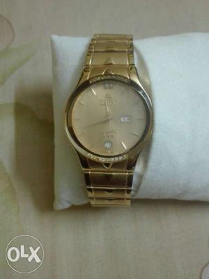 Original swistar watch 22k gold plated and stones