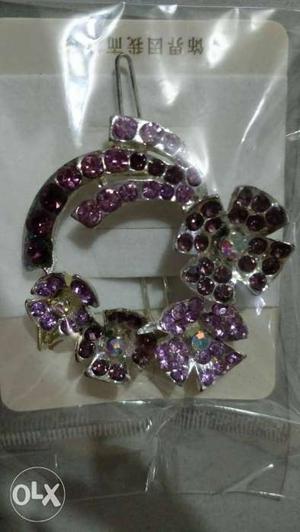 Purple And Silver hairclip