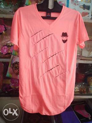 Women's Pink V-neck Shirt