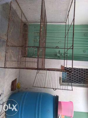 Gray Metal Wire Pet Cage