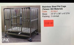 Stainless Steel Dog Cage (304 material)