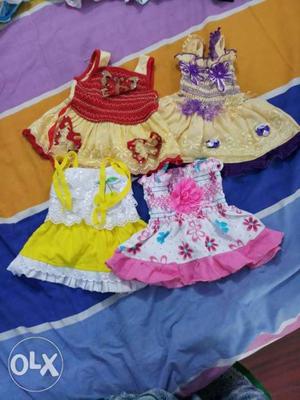 0 to 3 month age baby frock 4 frock for 500