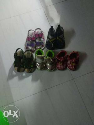 Baby shoes age 1.5yrs to 2 yrs, 5 pairs