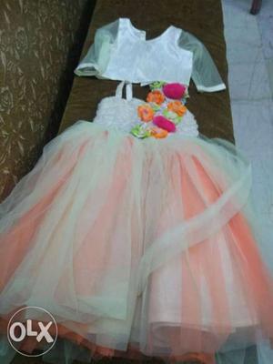 Beautiful white party wear gown for 2 yrs old