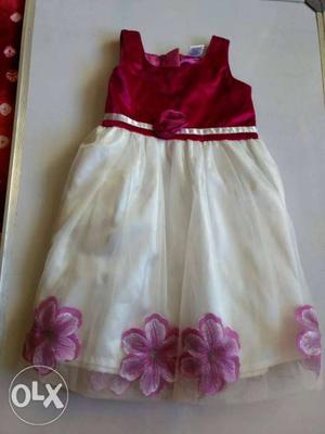 Girls -white and purple frock..6yrs