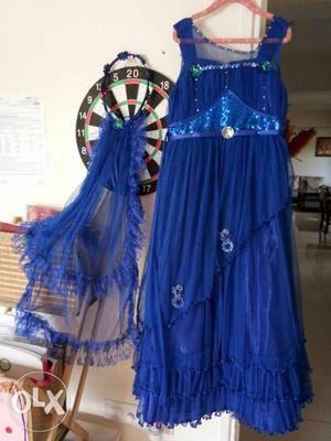 Royal blue Party wear gown for 8-10 year girl in