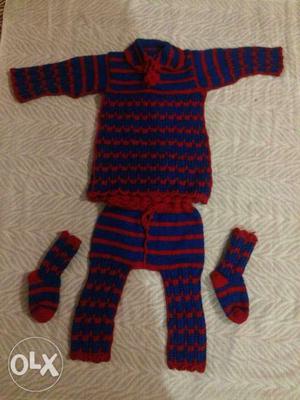 Toddler's Red And Black Footie Pajama