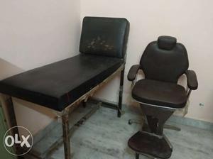 Black And Brown Wooden Desk With Chair