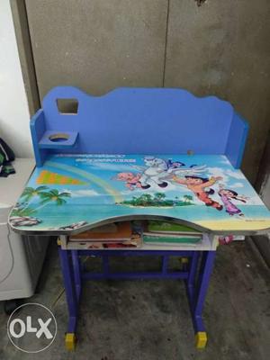 Blue And Pink Wooden Table