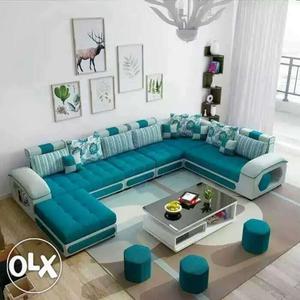 Blue And White Sectional Couch