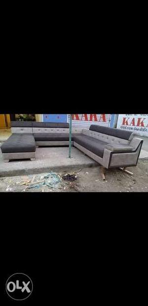 Brand new designer grey corner sofa set