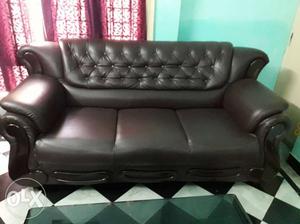 Brown leather sofa (3+2 seats)