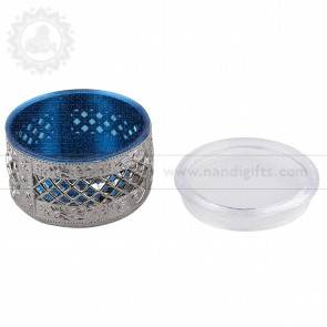 Buy Airtight box round Silver return gifts from nandi gifts