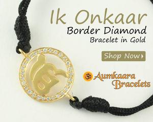 Ik Onkaar Border Diamond Bracelet in Gold