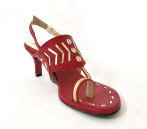 Buy Lucy Bright Red Kolhapuri Heels at PAIO.CO Mumbai
