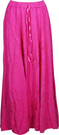 Indiatrendzs Embroidered Women A-line Pink Skirt