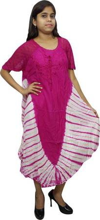 Indiatrendzs Women A-line Pink, White Dress