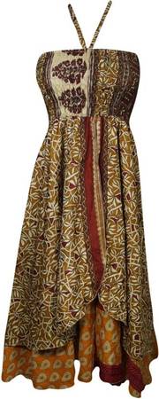 Indiatrendzs Women's A-line Brown Dress