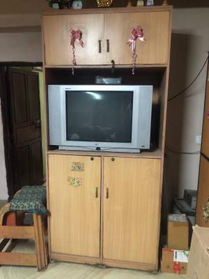 Wooden Almirah with TV Cabinet