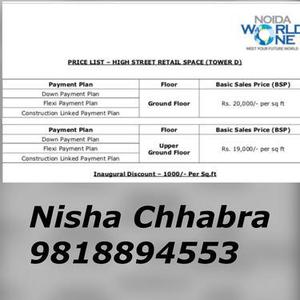 Nisha 9818894553 commercial project noida world one