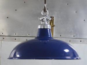 Salvaged Enamel Colonial Light - Navy Blue Shade